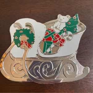 Oneida Holiday Sleigh Coasters Set of 6 Original Box Wm Rogers Vintage 1988
